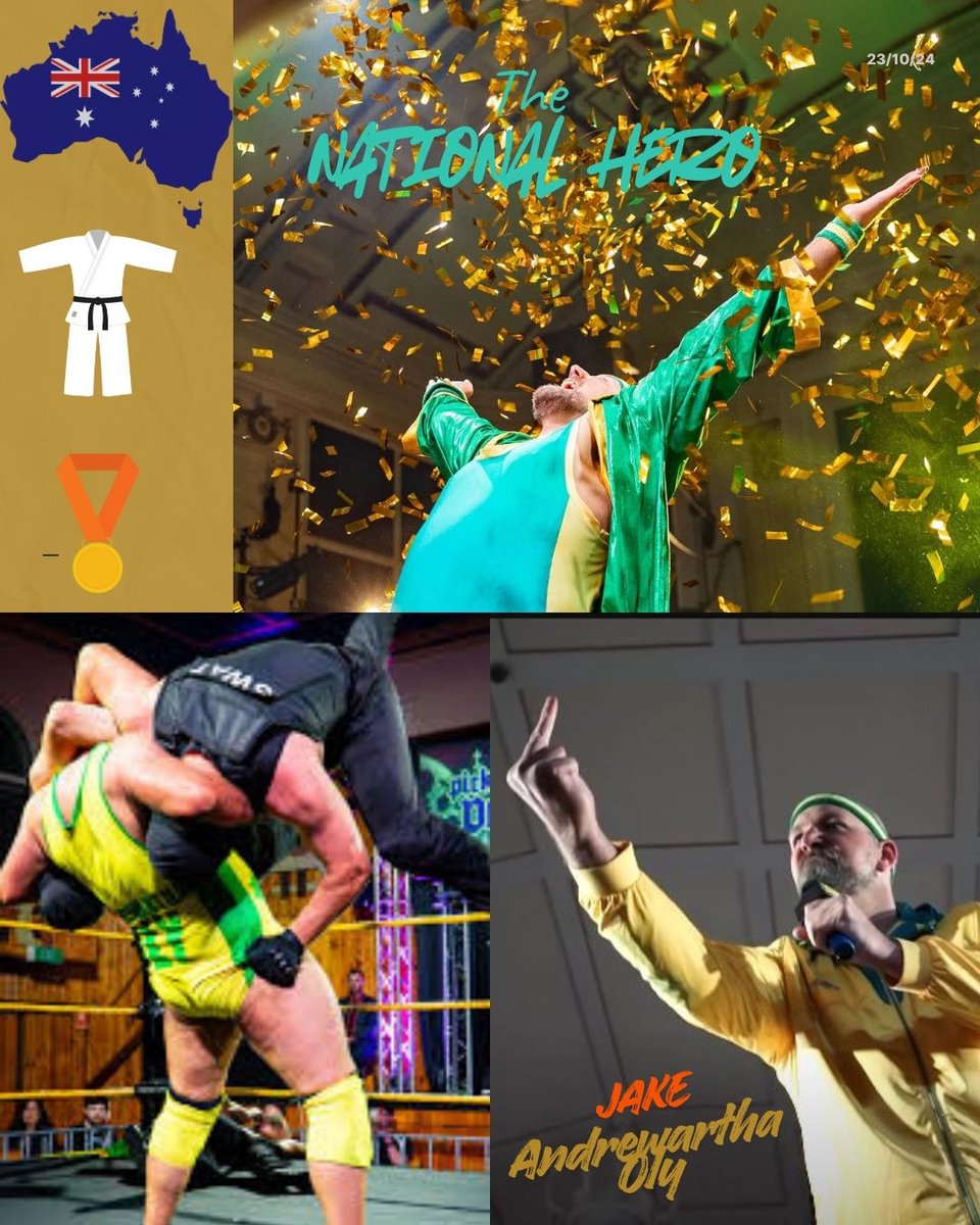 I love <a href="/JakeAndrewartha/">Jake Andrewartha OLY</a> so much. He’s a GOAT.
He’s won medals for his country, #Australia 🇦🇺
He won the <a href="/WRESTLEROCK/">WRESTLEROCK</a> Heavyweight Title &amp; destroyed opponents.
He reinvented himself with a new persona called “The National Hero.” I don’t even call it a gimmick, it’s just who he is❤️