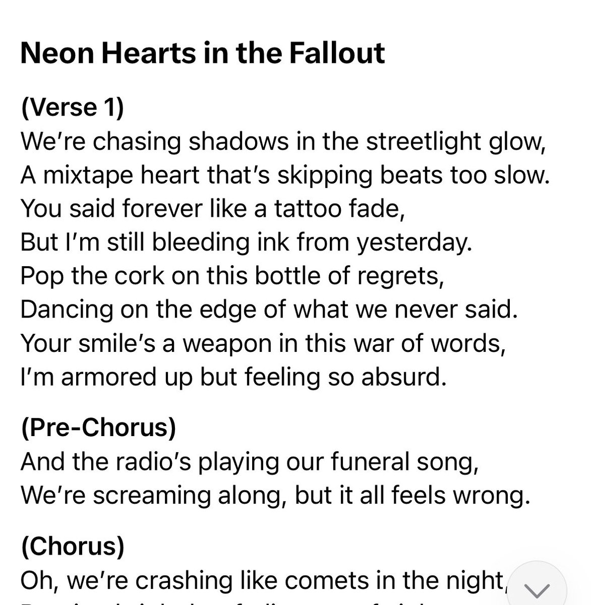 WhatHighNote's tweet image. This is pretty cool.  Grok-generated a set of #FallOutBoy lyrics for me 😬