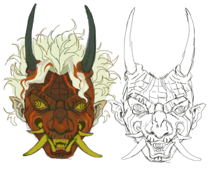 Liking this a lot more. the mask feels like the right blend of early cursed okarun and classic oni mask vibe
#Dandadan