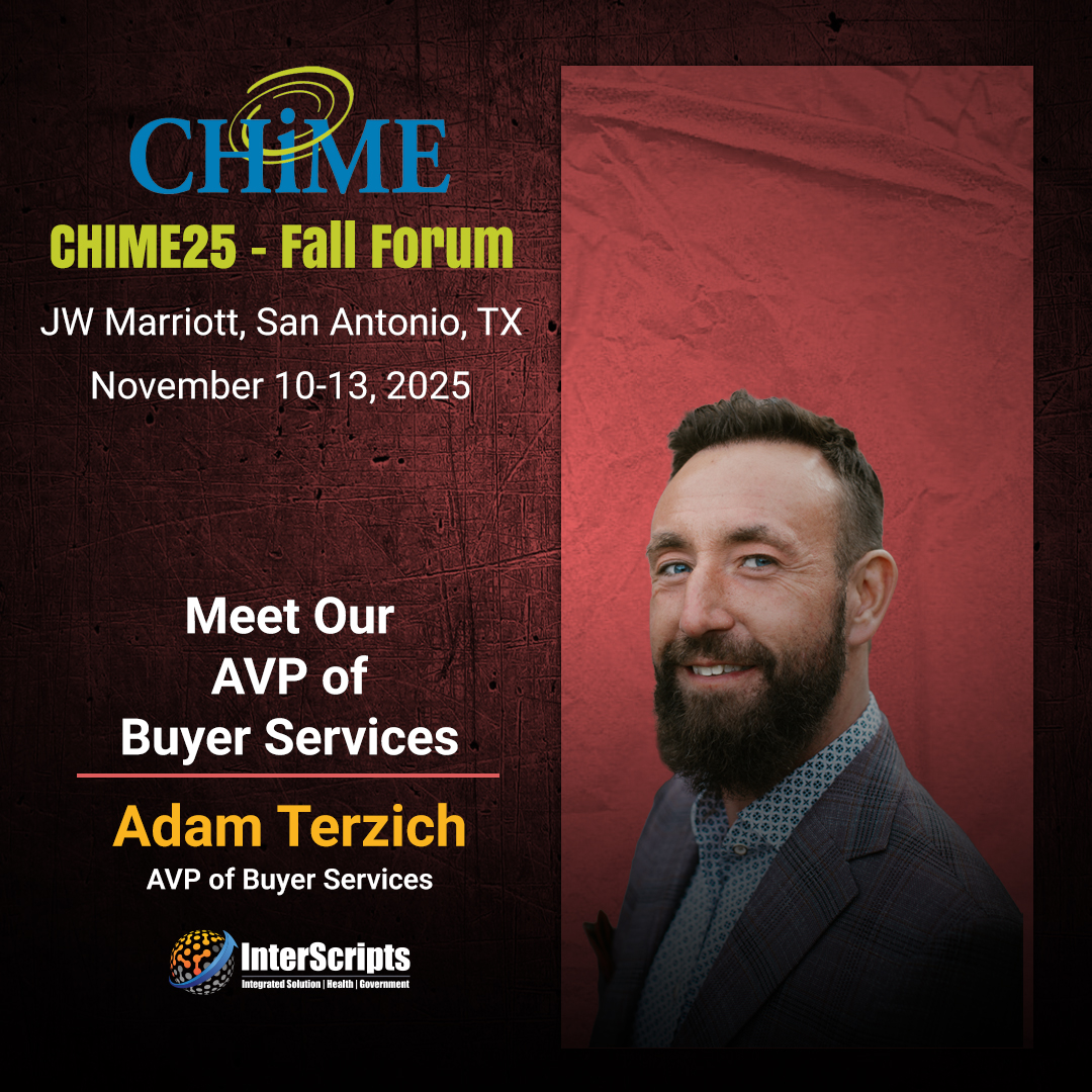 interscripts's tweet photo. We’re excited to share that Adam Terzich, our AVP of Buyer Services, is riding into San Antonio for the CHIME 2025 Fall Forum!

Connect with Adam  to discuss how we partner with health systems using our AI-powered platforms and drive value.

#CHIME25 #HealthcareIT #Interscripts https://t.co/HE5Zflmda3