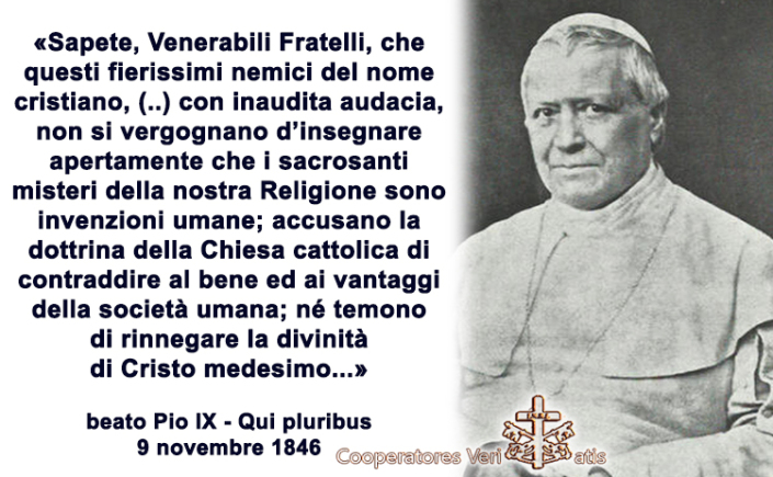 mariobianchi18's tweet photo. Il #9novembre 1846 #PioIX pubblica l'enciclica Qui pluribus, sulle concezioni moderne che avversano la Chiesa e la Religione. Condanna anche la libertà di stampa, di coscienza e di pensiero; mette in guardia contro la dottrina del comunismo e difende i costumi retti e onesti. https://t.co/aShtLBFgHh