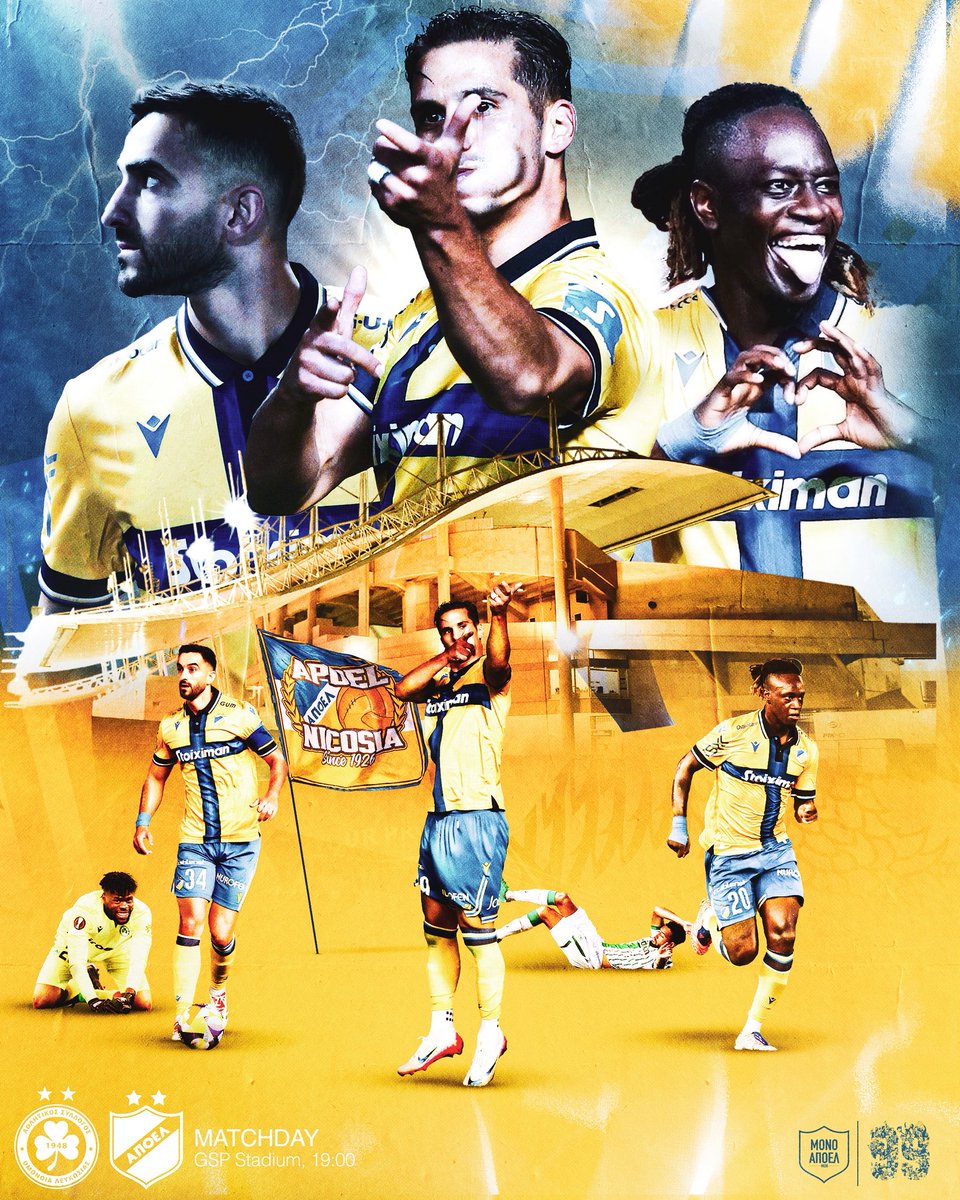 ℳ𝒜𝒯𝒞ℋ𝒟𝒜𝒴🔵🟡
🆚 ομόνοια Λευκωσίας
🏆 𝐂𝐲𝐩𝐫𝐮𝐬 𝐋𝐞𝐚𝐠𝐮𝐞 𝐛𝐲 𝐒𝐭𝐨𝐢𝐱𝐢𝐦𝐚𝐧
🏟️ Στάδιο ΓΣΠ
📍 Λευκωσία
⏰ 𝟣𝟫:𝟢𝟢
📺 𝐂𝐲𝐭𝐚𝐯𝐢𝐬𝐢𝐨𝐧 𝐒𝐩𝐨𝐫𝐭𝐬 𝟏ʰᵈ
#️⃣ 10η Αγωνιστική 
🎉 𝟗𝟗 χρόνια Α.Π.Ο.Ε.Λ.

#monoapoel1926