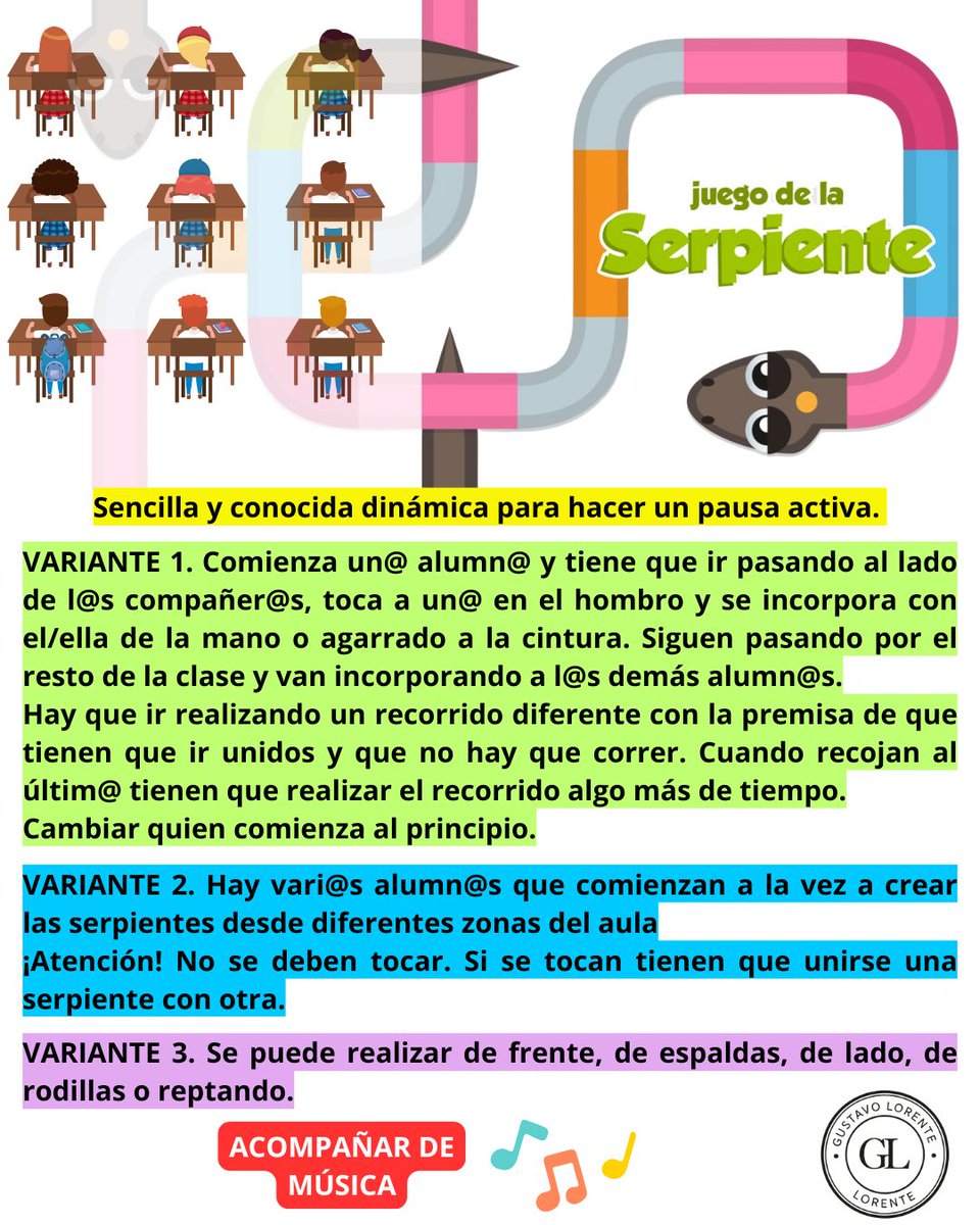 💡Os dejo una idea para "Pausas activas" para cualquier área. Recomendable para conexión de grupo. Variar la forma de desplazarse y acompañar con música. Recorridos variados. #edufis #familiaedufis #physed #claustrovirtual #familiaedufis #profes #educación #escuela