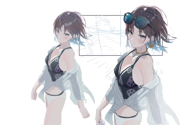 自分も似たような描き方やってました! 色塗り時短したすぎて、最初から色面ごと投げなわ塗り→顔とか欲しい線足す→バランス整えて完成っていうチート技(30minくらい) 最初思い描いてたイメージのまま完成できるのが強み