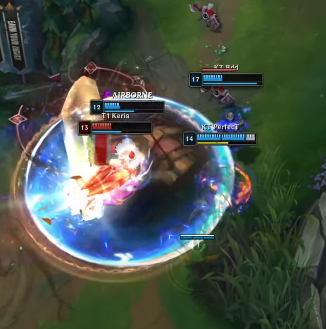 오브젝트 한타 중심의 메타를 보여주는 게임 장면