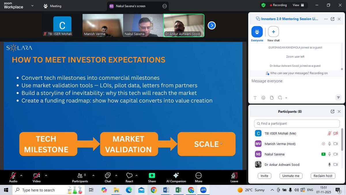 iisermtbi's tweet image. TBI IISER was delighted to host Mr. Nakul Saxena, Managing Partner at Solara VC, for an insightful Innostars session on Investor Expectations &amp;amp; Challenges. 💡 His talk empowered startups with real-world strategies and investor insights. 🚀

#IISERTBI #Innostars #StartupEcosystem