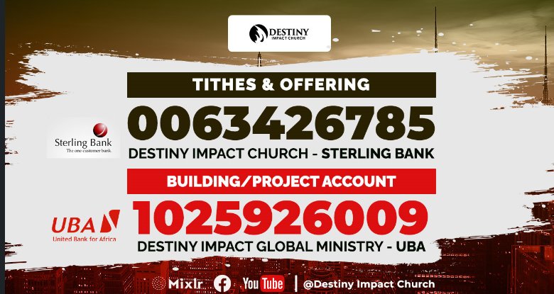 destinyimpactng's tweet image. It&apos;s time for our tithe and offerings.
#Offerings #Tithe