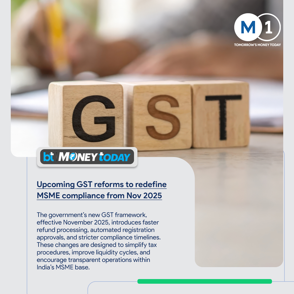 M1xchange's tweet image. In this week’s #WeeklyWrap, we spotlight key #MSME updates, from the ME-Card rollout and Jharkhand’s new MSME Bill 2025 to upcoming GST reforms. India’s MSME ecosystem is evolving toward a more digital, credit-ready future. 
bit.ly/47QVPhX,https:…,
bit.ly/47vHJnj