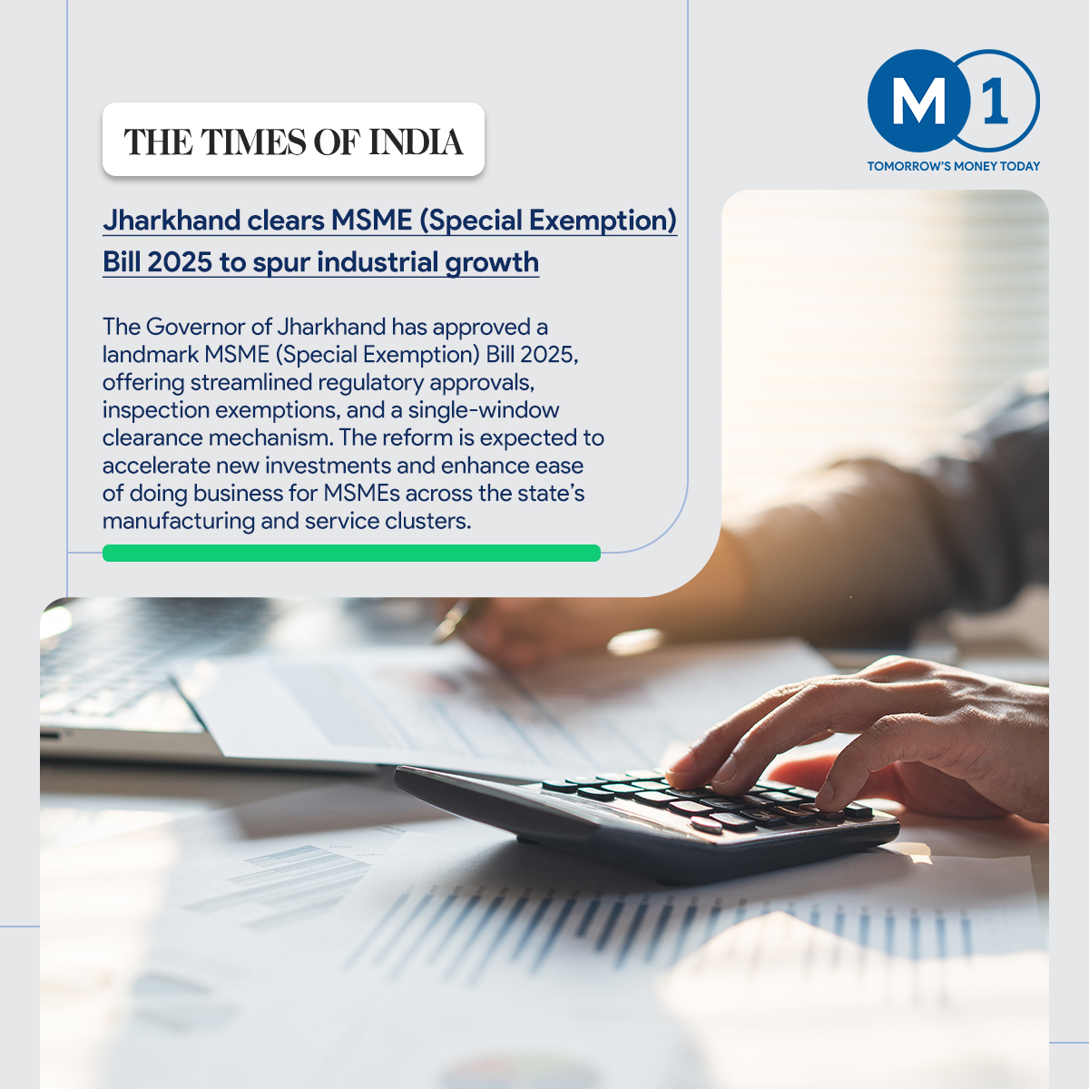 M1xchange's tweet image. In this week’s #WeeklyWrap, we spotlight key #MSME updates, from the ME-Card rollout and Jharkhand’s new MSME Bill 2025 to upcoming GST reforms. India’s MSME ecosystem is evolving toward a more digital, credit-ready future. 
bit.ly/47QVPhX,https:…,
bit.ly/47vHJnj