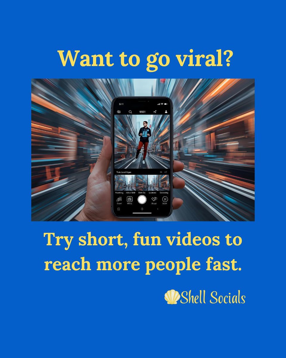 shellsocials08's tweet photo. Want to go viral? 🎬 Start with short, fun, relatable videos! Think trends + your twist, clear hooks, and share-worthy moments. Keep it authentic, keep it snappy, and don’t forget to engage!
🔥 Hit record, add your sparkle, and let your content do the talking! 
#GoViralTips https://t.co/BC2AdmEOx9