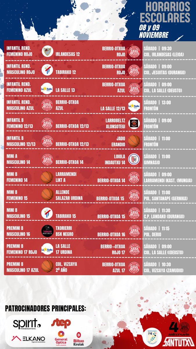 cbsantutxu's tweet image. Horarios:
08 y 09 Noviembre

#CBSantutxu #CBSantutxu40A 🎂