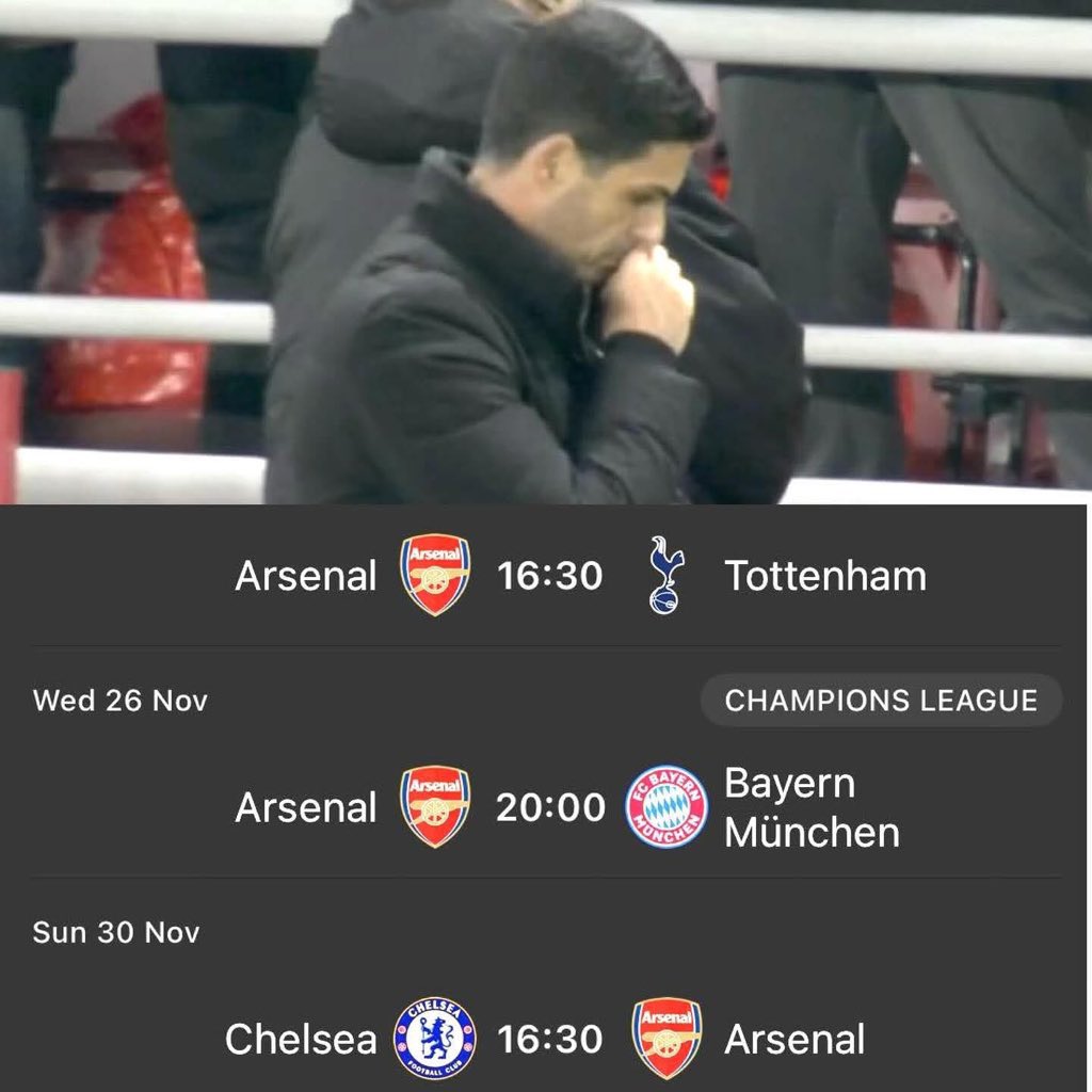 المباراة الوحيدة الصعبة على ارسنال هو بايرين، 
الباقي كلهم سهل، الا اذا توتنهام و تشلسي يلاعبون ارسنال بروحهم مثل ما يسوونه امامنا