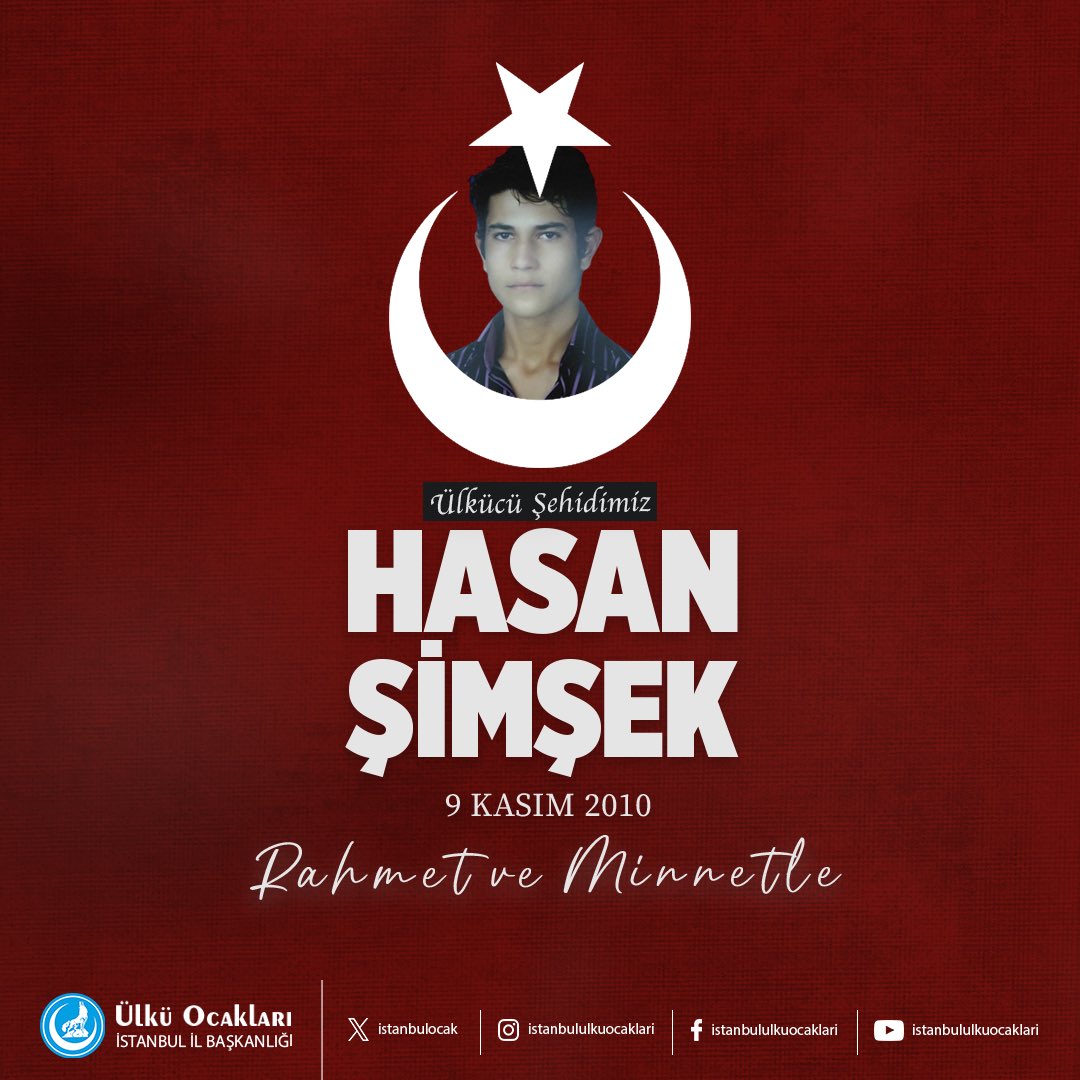 Ülkücü Şehidimiz Hasan ŞİMŞEK’i Şehadetinin Yıl Dönümünde Rahmet ve Dualarla Anıyoruz.