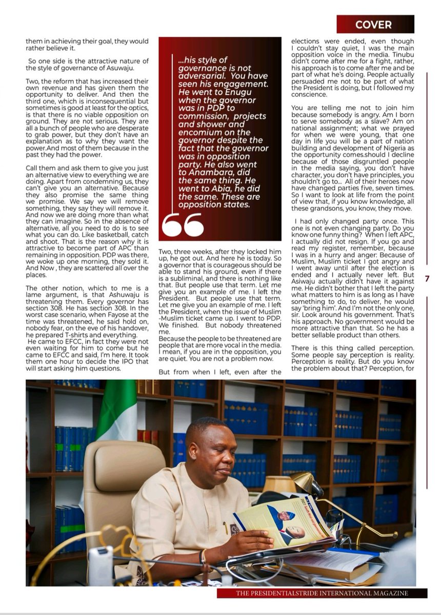 What better ways to market your principal than this ? 

With the bold reforms and audacious projects being embarked upon, it will be unfair of any reasonable Nigerian not to agree with <a href="/BwalaDaniel/">D. H Bwala</a> on this.

Little wonder many Governors from the opposition parties are aligning