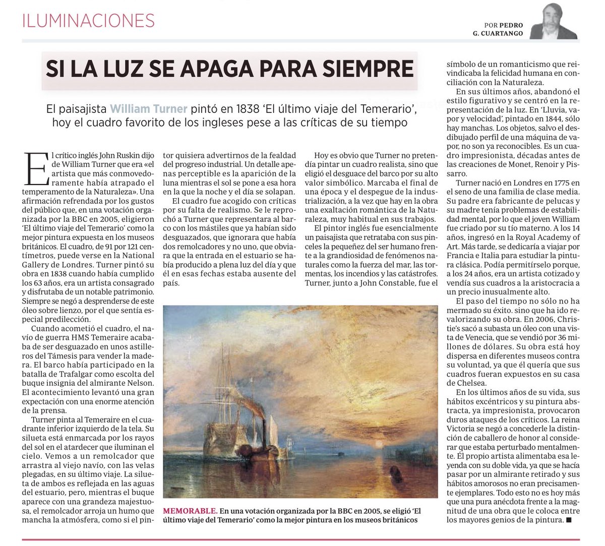 William Turner: si la luz se apaga para siempre