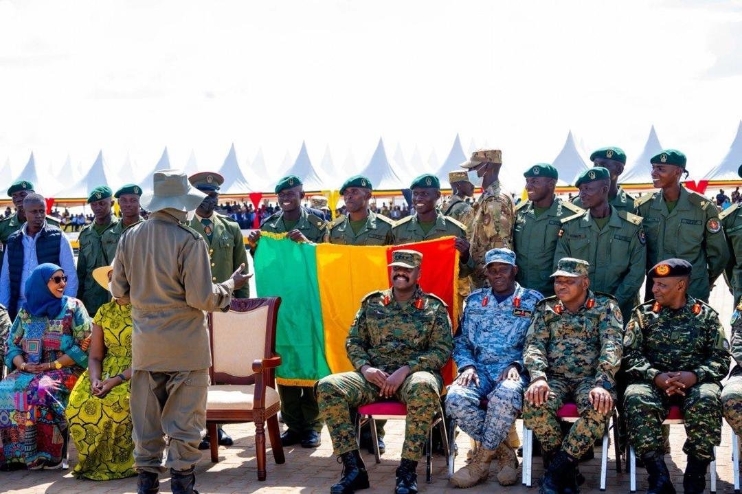 NamubiruRashid9's tweet image. At the commissioning of 498 UPDF officer cadets, CDF Dr. Gen. Muhoozi Kainerugaba @mkainerugaba urged discipline among political actors, warning that national security will not be compromised for politics.
#CDFWorksUg #UPDF