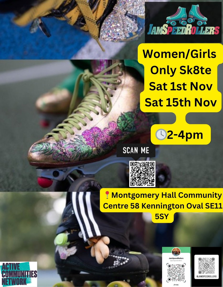 ticketsource.co.uk/jamspeedrollers

This Saturday at Montgomery Hall Community Centre 58 Kennington Oval... Grab your tickets skate hire available. 

<a href="/ArkEvelynGrace/">Ark Evelyn Grace Academy</a>
<a href="/ArkGlobeAcademy/">Ark Globe Academy</a>
<a href="/ArkAllSaints/">Ark All Saints</a>
@southwarkcouncil
<a href="/kennington/">Kennington SE11</a>
<a href="/TimeOutLondon/">Time Out London</a>
@southwarkyas

#community #rollerskating #SE11