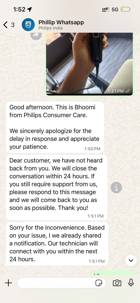 RajkumarSa13457's tweet image. My Philips shaver isn&apos;t working, and the support from @philipsindia India is worse! I keep getting automated messages and promises of a technician in 24 hours that never materialize. Fix the product AND the service! #ShavingGrooming #ServiceIssue