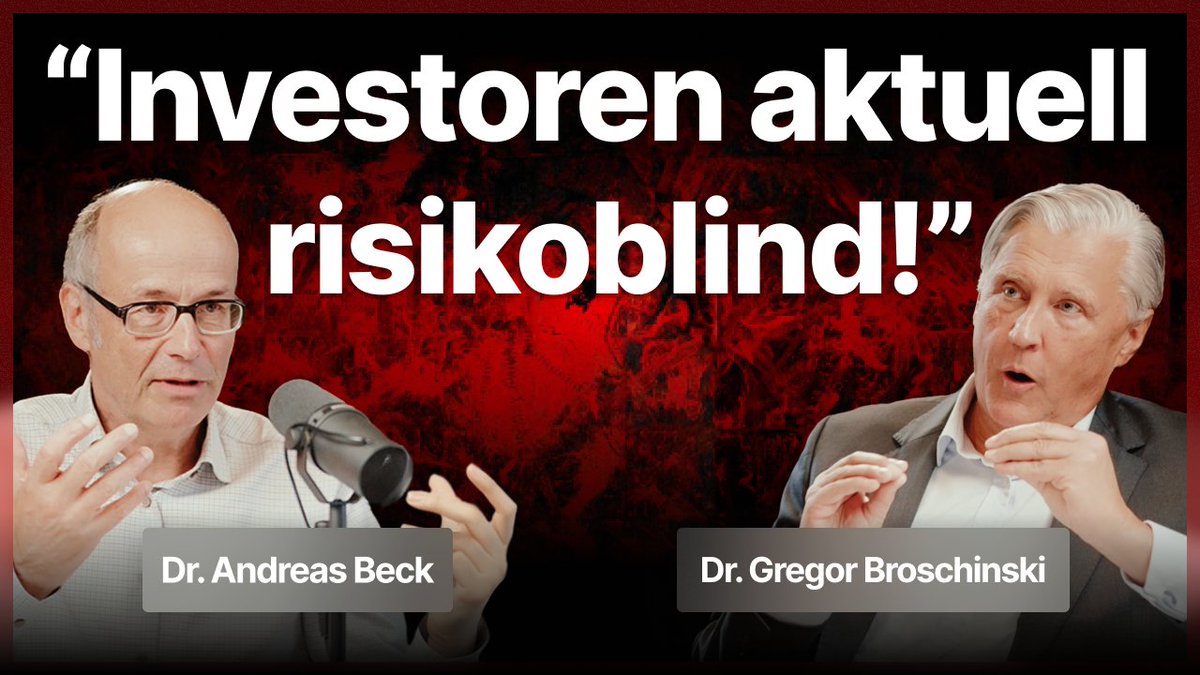 Die Stimmung ist schlecht, Industrien in Gefahr, globale Abhängigkeiten ein Risiko. Mit Dr. Gregor Broschinski im Gespräch darüber, ob die Investoren risikoblind geworden sind. Jetzt auf YouTube: youtu.be/QQD1jK31of0