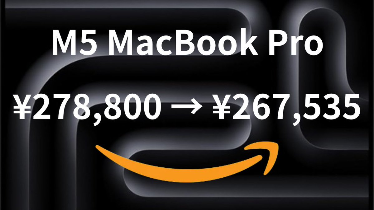ryosuke1840's tweet image. M5 MacBook Pro 、Amazonがお買い得‼️🉐🉐🉐
#M5 
#M5MacBookPro
#Apple

amzn.to/49sQ8JJ