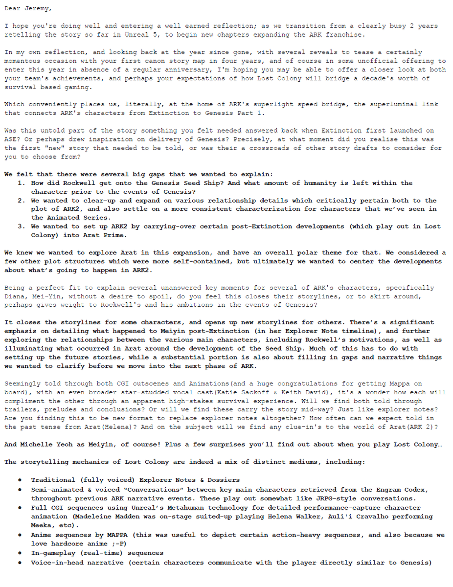 Raasclark's tweet image. BOOM! 30K on the Dot! (Big thank you for these recent giant donations!!)

As promised, see the following for the Q&amp;amp;A with ARK co-founder Jeremy on Lost Colony, Genesis &amp;amp; Beyond!

(Can't attach PDF's here, but will leave in my discord)

discord.gg/DBNKKNP

#playARK