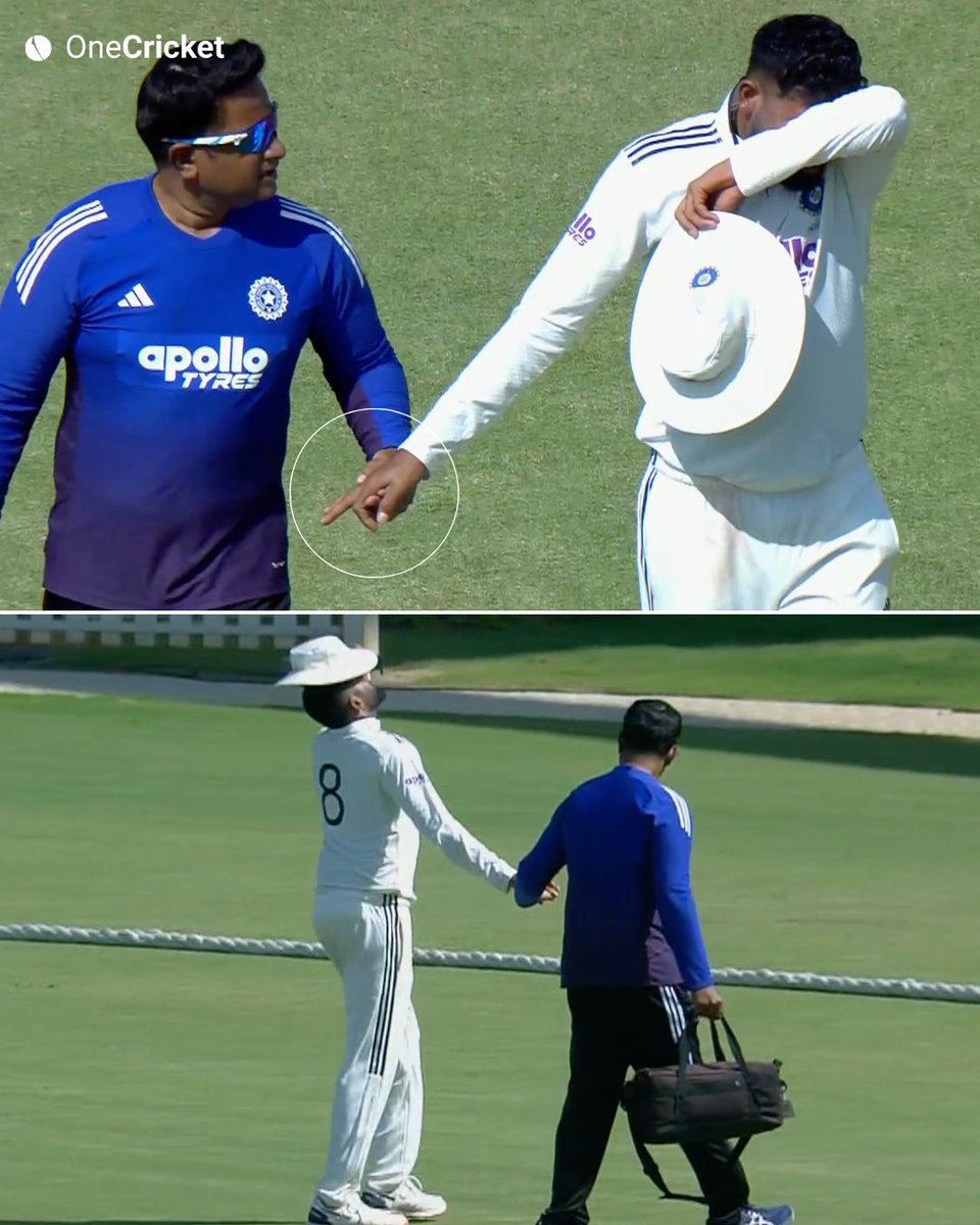 OneCricketApp's tweet image. 🚨 Another injury concern for India A! 

Siraj now walks off holding his right hand after a blow at mid-on, joining Pant in the dressing room! 🇮🇳🤕

Hope, it&apos;s not too serious! 🤞🏻

#INDvsSA #Cricket #MohammedSiraj #Test | 📸 : JioStar