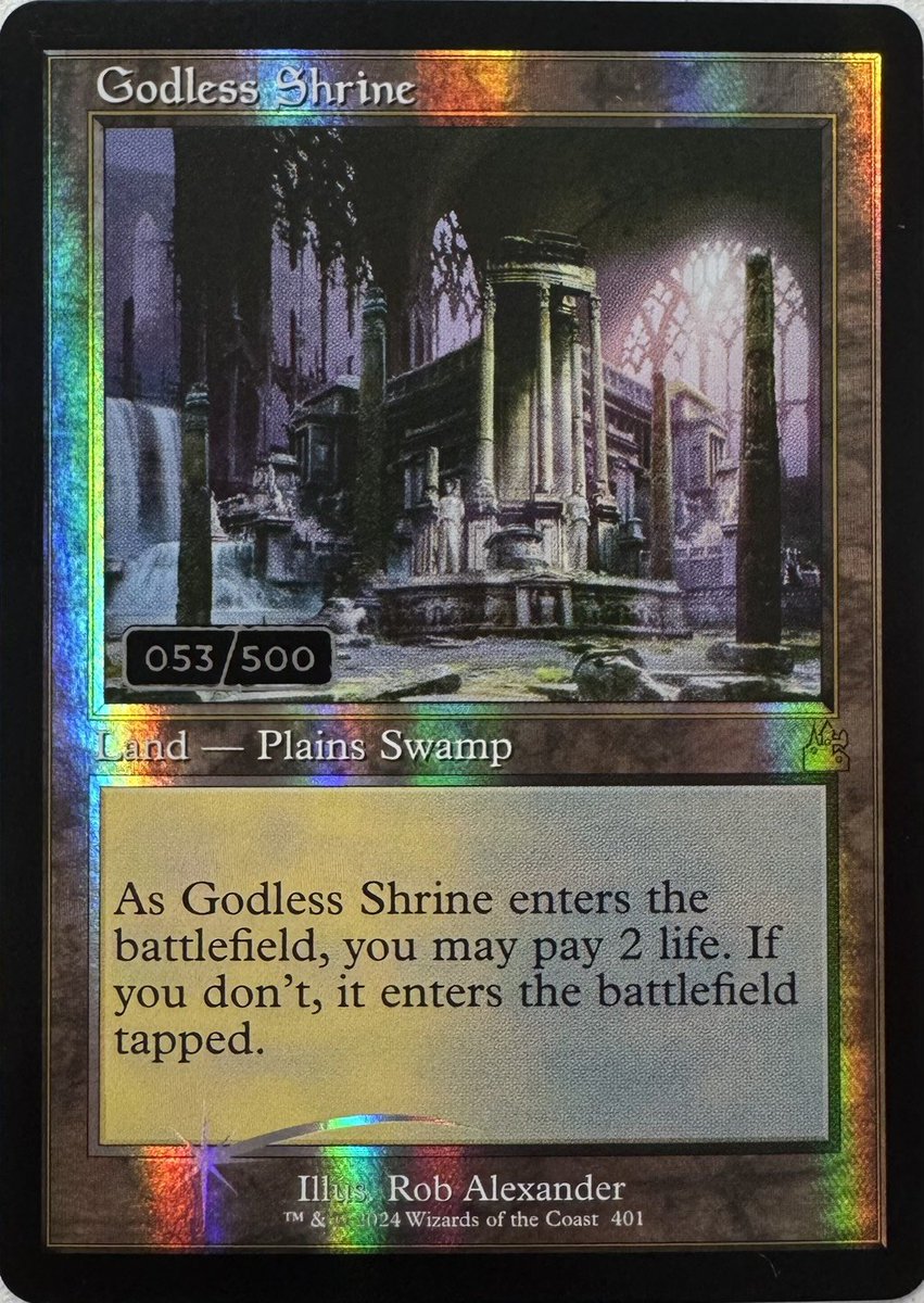 シリアルナンバー入り《神無き祭殿/Godless Shrine》ダブルレインボウ