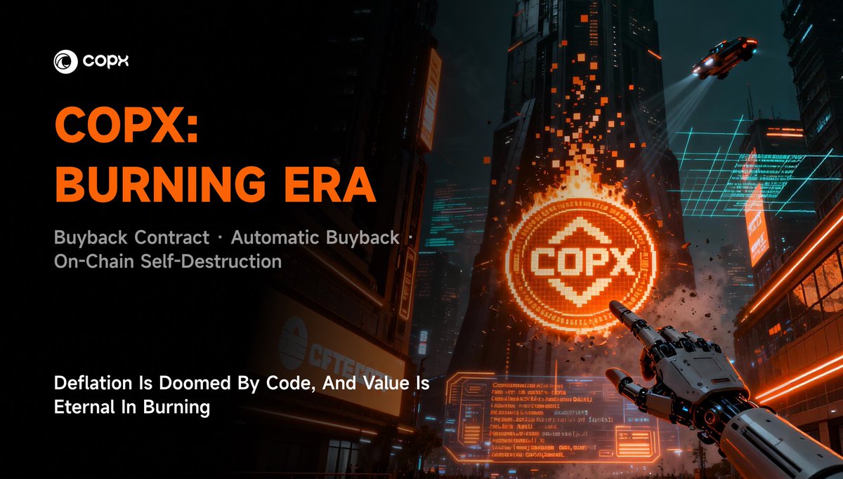 📢 COPX.AI Automatic Buyback System is now fully live.
Daily buybacks and on-chain burns ensure a transparent, verifiable deflationary mechanism.
Empowered by code, designed to preserve long-term value.

👋 Buyback Contract Address: