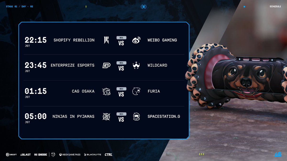 🌍【世界大会】BLAST R6 Munich Major🇩🇪

Day2の日本語配信スケジュールはこちら🏋️‍♂️
日本代表CAG OSAKAは
01:15~ FURIA🇧🇷とBO3で戦います⚡️

明日に残るため、 #CAGWIN で応援をお願いします🔥

📺 配信はこちら
🔴 YouTube
youtube.com/live/lFl39zEP-…
🟣 Twitch
twitch.tv/rainbow6jp