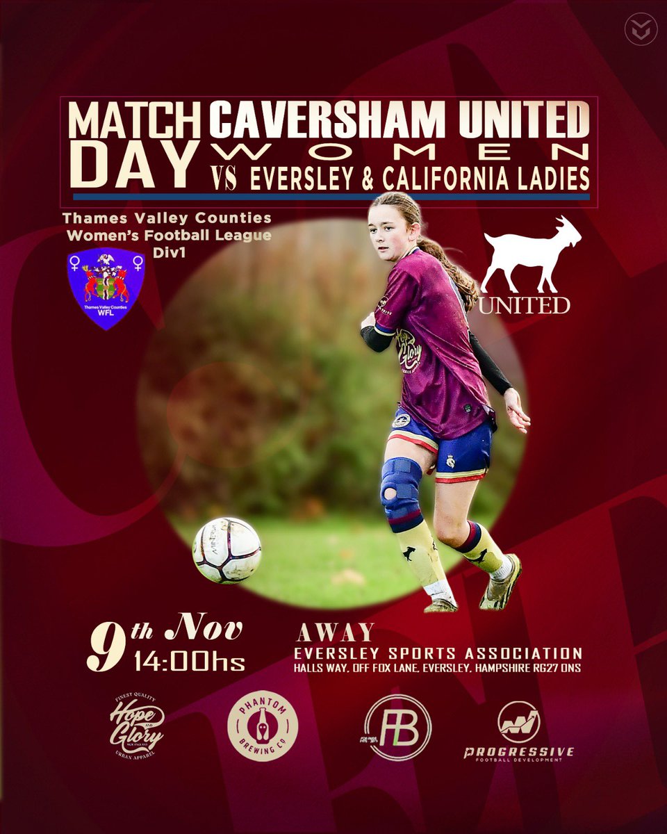 DOUBLE GOATS MATCHDAY TODAY!

And two crucial matches! 💥 

The Sunday lads are in <a href="/BerksandBucksFA/">Berks & Bucks FA</a> County Cup action, while <a href="/CavershamUtdWFC/">Caversham United Women</a> face fellow high flyers Eversley &amp; California.