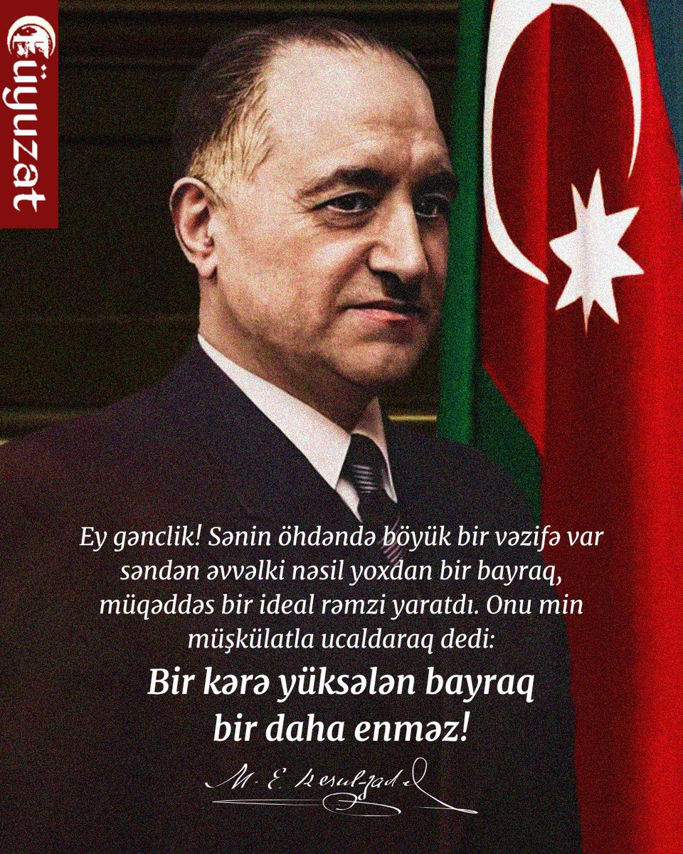 FuyuzatDergisi's tweet photo. Bir kərə yüksələn bayraq bir daha enməz!
#birkərəyüksələnbayraq #bayraq #əbədirəmz #qürur #füyuzatjurnali https://t.co/A1mMdaqTcj