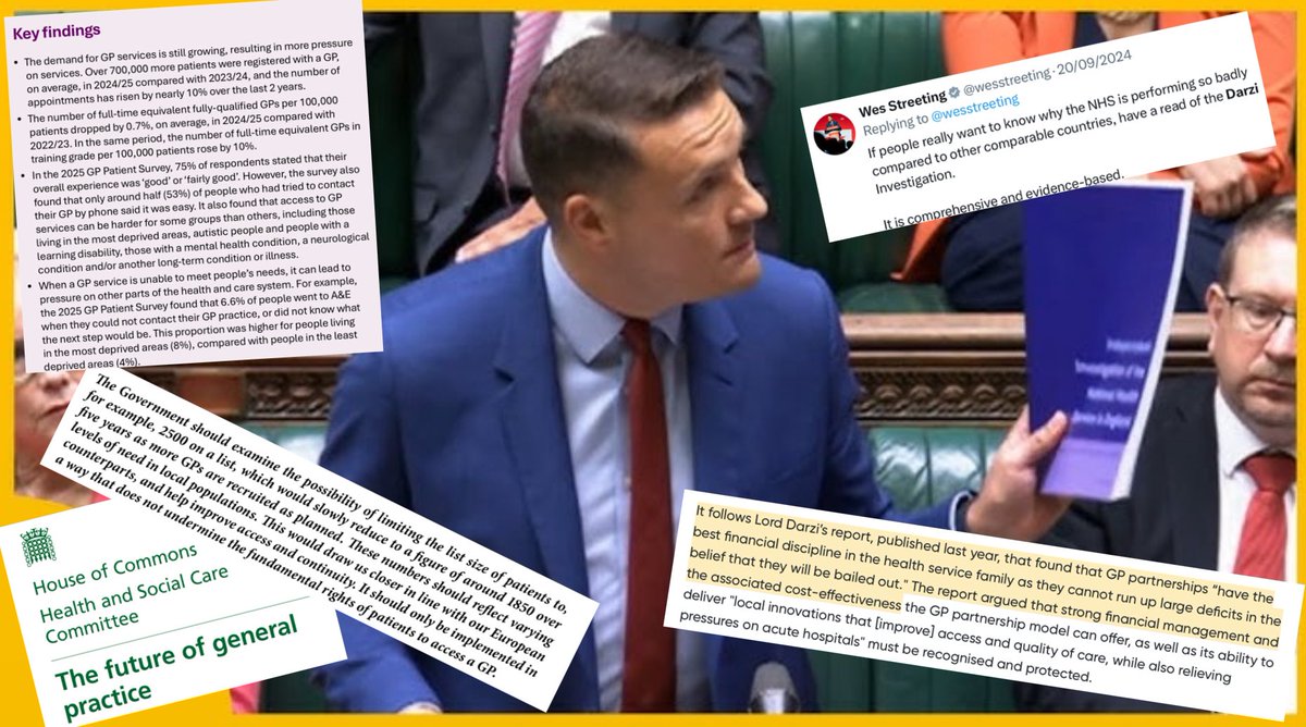 GP Crisis is being ignored despite the many reports

5 Reports in one place - they all suggest GPs should be funded, continuity of care is needed, more GPs and a better GP to patient ratio, it’s worse in poorer areas. 

Yet we have <a href="/wesstreeting/">Wes Streeting</a> at war with GPs

Unnecessary 🤷🏻‍♂️