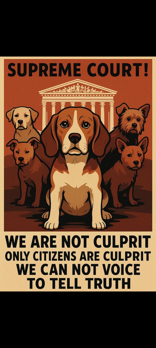 Street dogs are protected under the Prevention of Cruelty to Animals Act. The Supreme Court’s ruling on 7th sets back years of humane progress. Justice must protect the voiceless, not silence them.
#AwaraNahiHumarahai <a href="/LiveLawIndia/">Live Law</a> <a href="/ANI/">ANI</a> <a href="/PMOIndia/">PMO India</a> <a href="/LiveLawIndia/">Live Law</a>