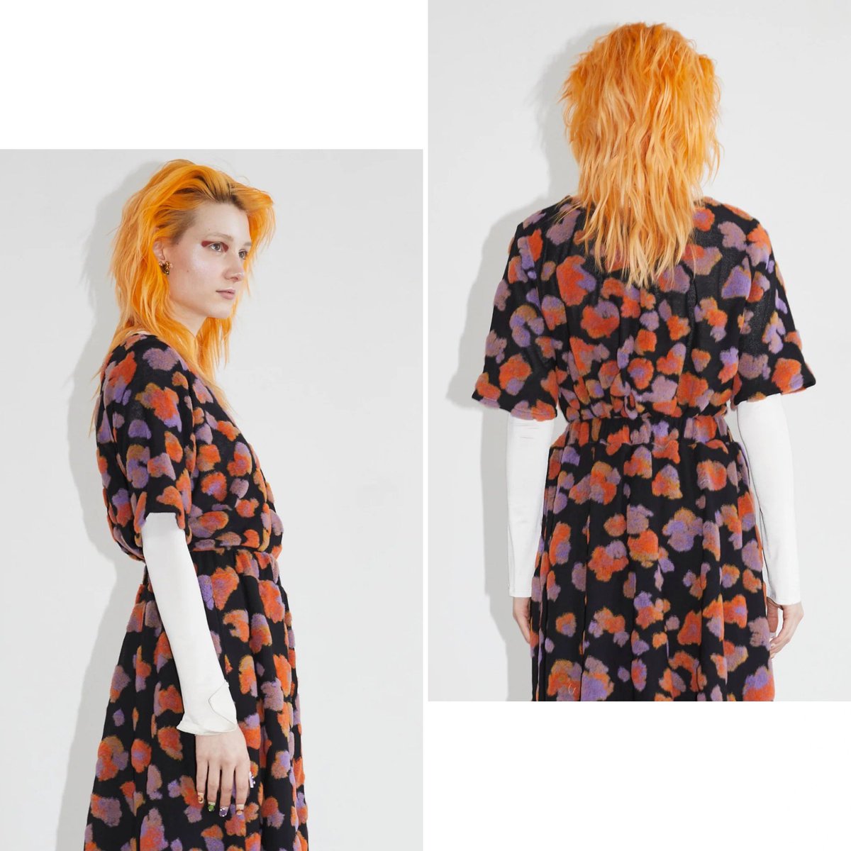 MANOAinter's tweet image. New Arrival☁️FRANZIUS

綿の黒基布にウールのフロッキープリントで雲のようなふわふわ柄がインパクト👀❣️個性派テキスタイルに心奪われる、五分袖トップ。ほんのりシアーなので、インナーのレイヤーもおすすめです。ピンク〜パープル〜イエローがフュージョンした雲のようなふわふわが可愛い♡
¥55000