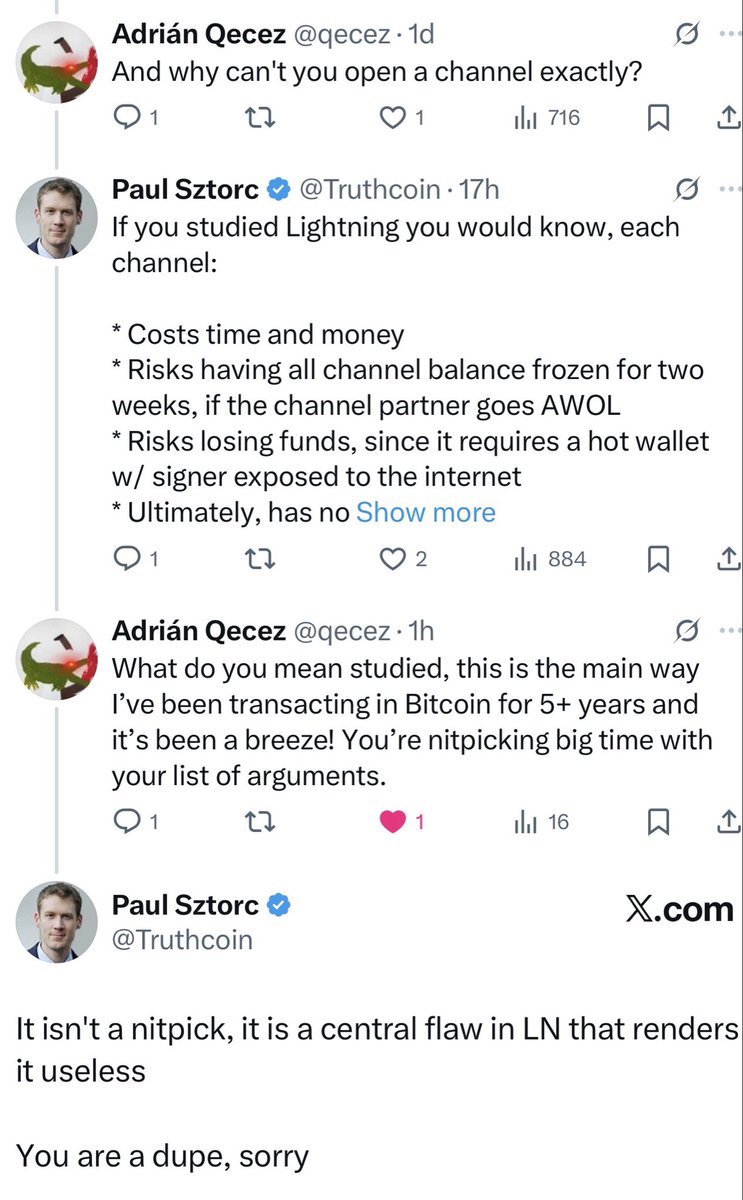 gladstein's tweet image. Truly amazing and revealing interaction

Paul (and all the no-coiner and altcoiner critics) “studies” Bitcoin, but doesn’t actually use it