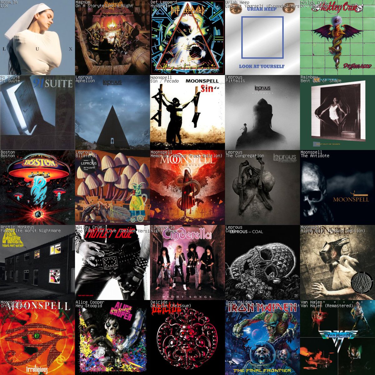 Cuadraditos semanales.