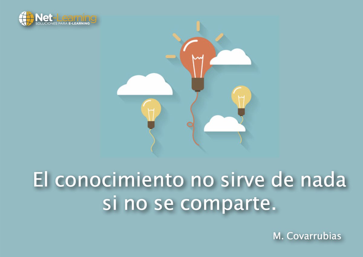 netlearning20's tweet image. Compartir el conocimiento es el primer paso para transformar realidades. En Net-Learning creemos en la fuerza de las ideas compartidas y en el aprendizaje colaborativo. 💡
Porque &quot;el conocimiento no sirve de nada si no se comparte.&quot; – M. Covarrubias

#eLearning #FormaciónOnline…