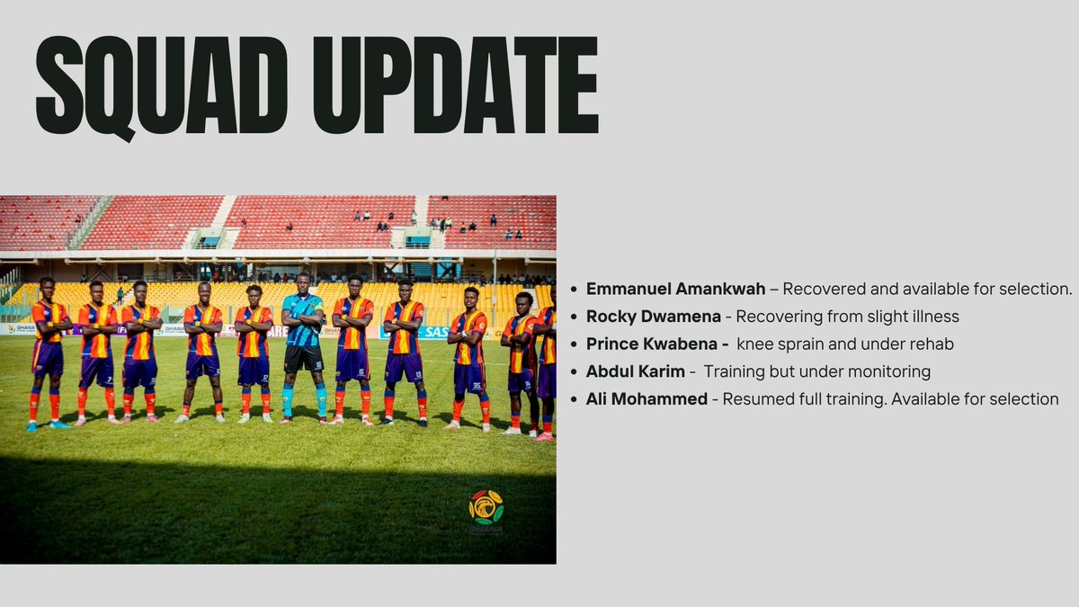 HeartsOfOakGH's tweet photo. 🔴🟡🔵 | 🌳

IT'S GAME DAY!

Team news just in.  📰

What you need to know ahead of the Super clash this afternoon

#AHOSC #PositiveEnergy #Phobia4Life https://t.co/wD3PfmdKpH