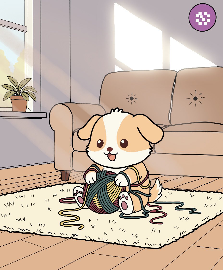pindropsX's tweet photo. Nothing beats a lazy afternoon with a cozy ball of yarn and sunshine streaming in ☀️🐶🧶
Sentient Pup living the soft life—tangled up in joy 💗
@SentientAGI
#SentientPup #CozyVibes #LazySunday #WholesomeArt https://t.co/5Z5ZP45Nq8