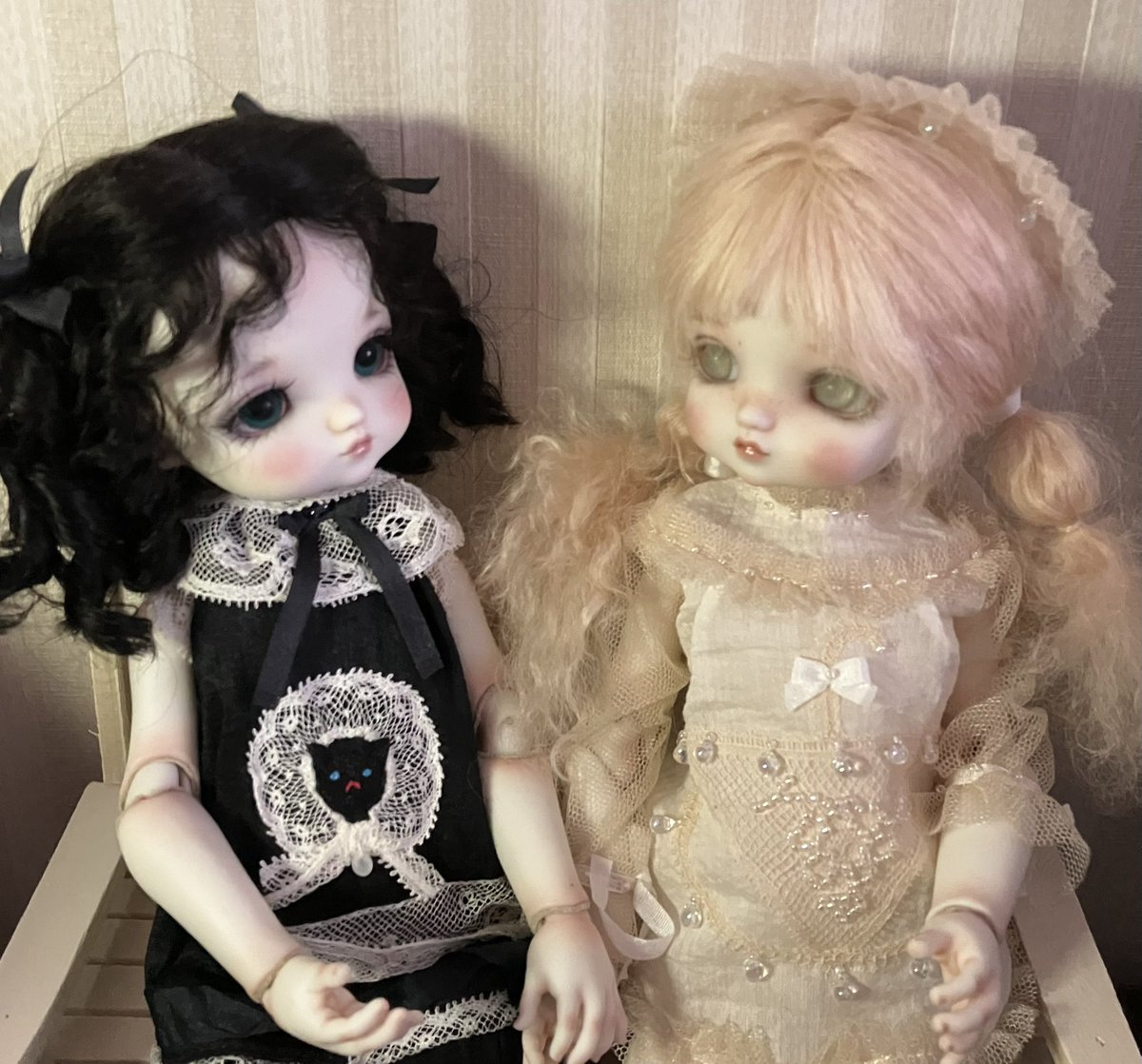 誰か待っているの？

ニュニュちゃんがふたりになったので名前をつけようと思います

ミユちゃんとアンちゃん
仲良しさんです

<a href="/mokainsky/">リカ</a>