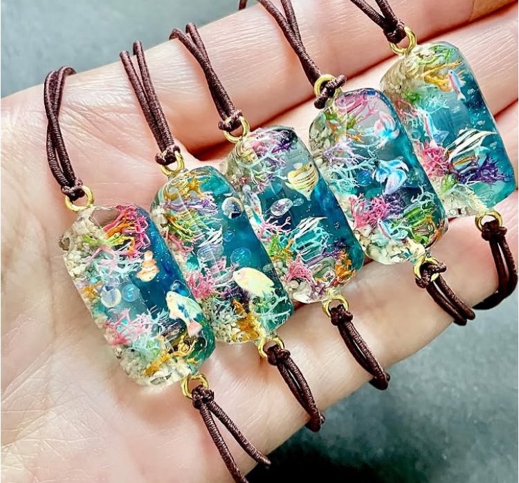 No 728★海模様レジンヘアゴム★待ち遠しいですね★٩(๑❛ᴗ❛๑)۶ No 728☆海模様レジンヘアゴム☆待ち遠しいですね☆٩(๑❛ᴗ❛๑)۶ No