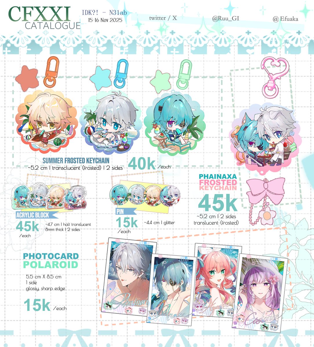 [RTs/Rep0st❤️]    

Sharing my catalogue for CF21 ! 
✨booth IDK?! - N31ab
✨15-16 november 2025

P0 will be available after CF21!

#comifuro #comicfrontier #comifuro21 #CF21 #catalog