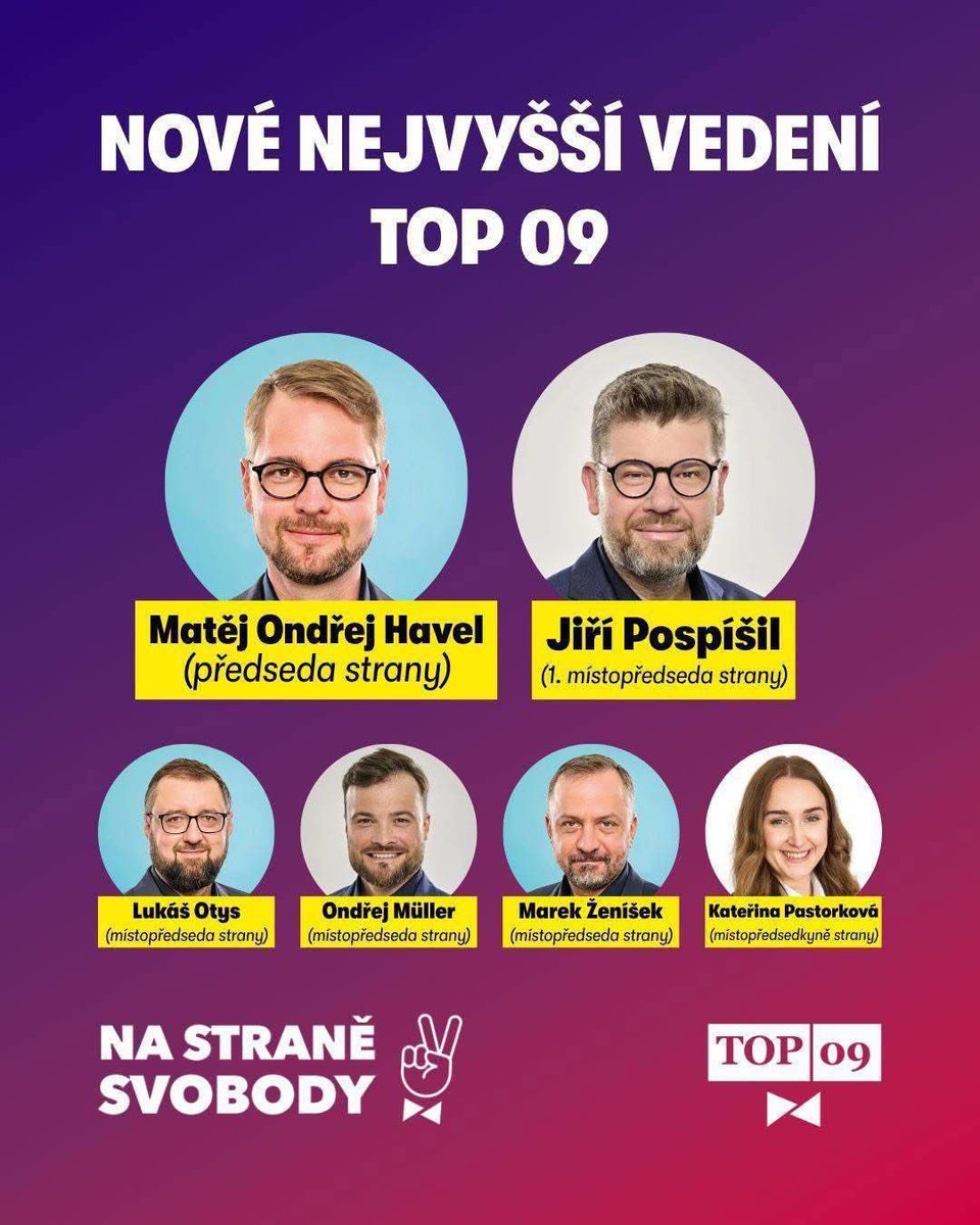 Gratuluji novému vedení TOP 09 a moc mu fandím. 

Jako předseda poslaneckého klubu jsem člen předsednictva. Velmi se těším na úzkou spolupráci, je toho před námi hodně. 🤝