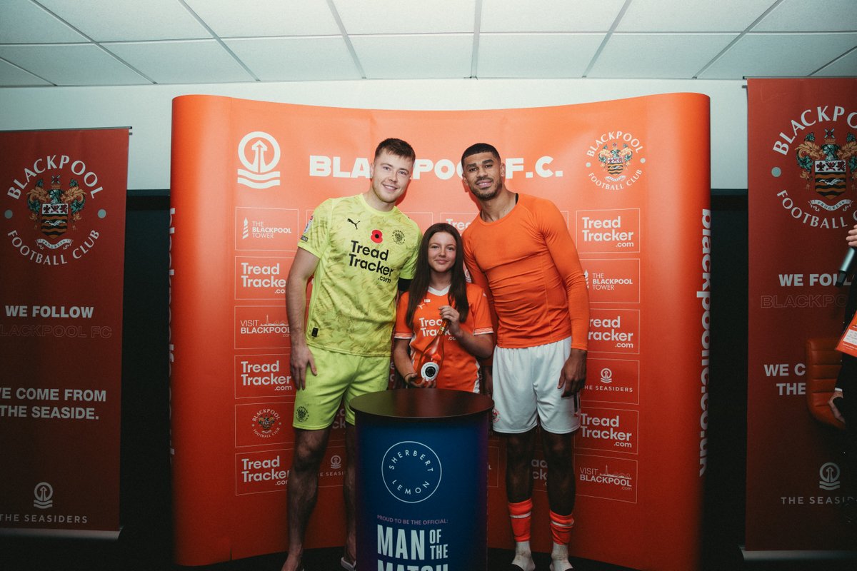 BlackpoolFC's tweet image. Yesterday's @SherbertLemonUK Men of the Match, chosen by @TrainingWorksNW. 

🍊 #UTMP