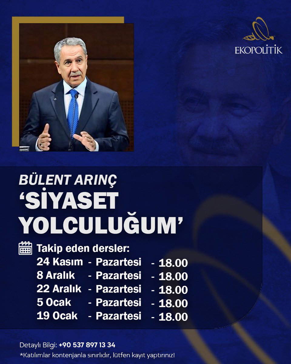 “Siyaset Yolculuğum” devam dersleri…

Türkiye’nin yakın dönemine tanıklık eden bir yolculuğu, benim bakış açımla dinlemek isteyen herkesi Ekopolitik Akademi’deki bu özel buluşmalara davet ediyorum.

Kayıt için: akademi.ekopolitik.org.tr

Detaylı bilgi: +90 537 897 13 34