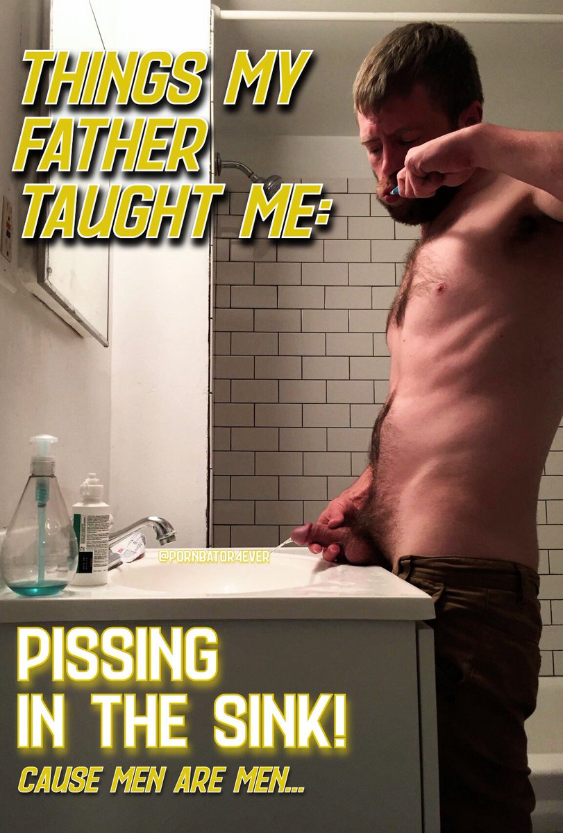 First time I witnessed my dad pissing in the sink was when I was in the shower and he walked in, half awake and said, "Imma take a piss." I panicked and yelped out, "Don't use the toilet! If you flush, the water turns freezing cold!" Then I heard him pissing in the sink. Now we