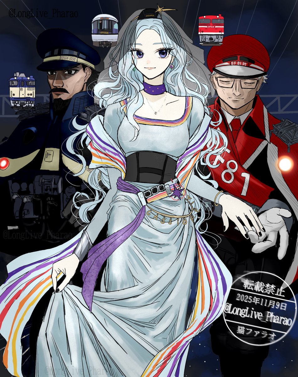 LongLive_Pharao's tweet image. カシオペア(&amp;amp; EF81・EF64) #鉄道擬人化