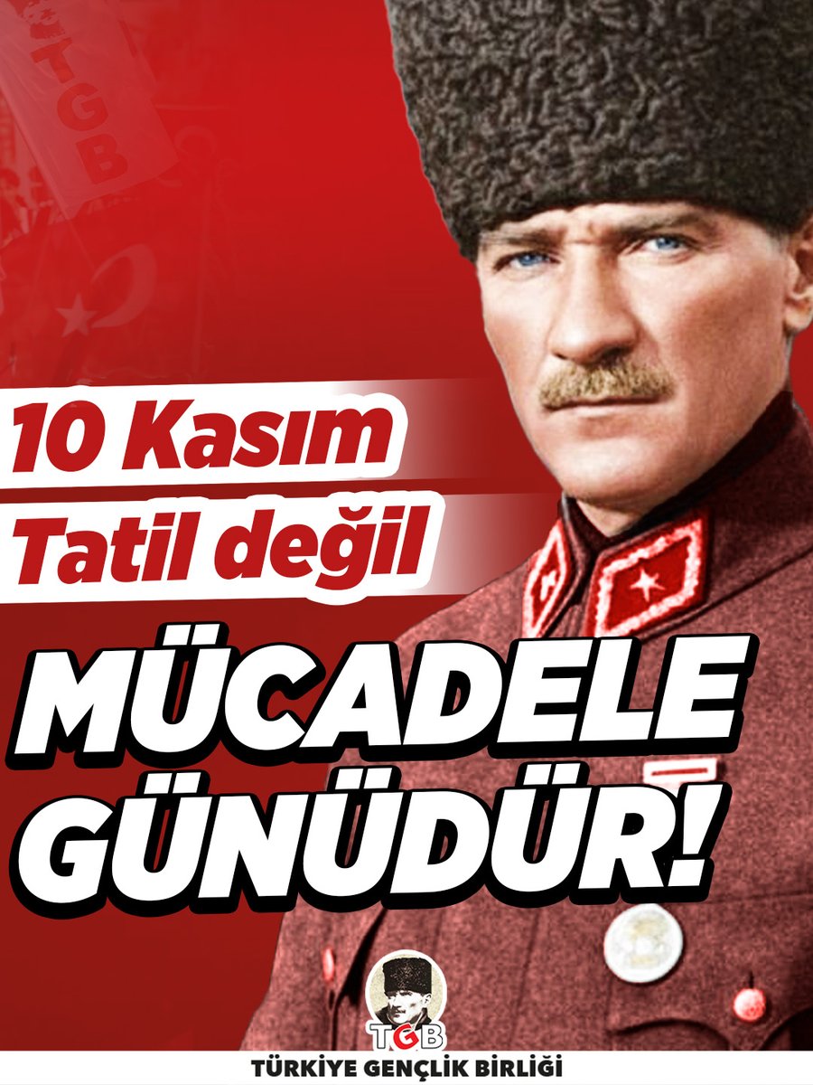 10 KASIM'DA GÖREV BAŞINA! 🇹🇷

Yarın, Atatürk'ü gözyaşları içinde değil, kampüslerden meydanlara mücadele içinde anacağız.

Atatürk'ün fikirlerini, mücadelelesini kampüsüne taşımak için sen de bizimle görev başında ol!

Katılmak ve bilgi almak için:
📞0507 052 73 18