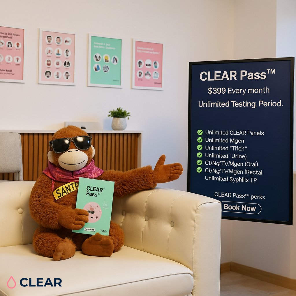 get_clrd's tweet image. Take control of your sexual health with the CLEAR Pass — your all-access pass to fast, private, and reliable STD testing for only $399/mo.

#GetCLRD #CLEARPass #StayProtected