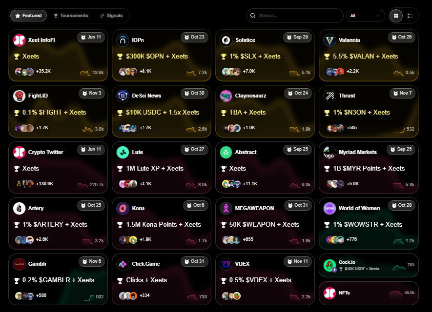 Gm 😶‍🌫️

Prepare for a bullish Xeet week

Not bullish enough yet?
Leaderboards include top tier brands like 
🥊UFC
🦖Claynozaurs 
🎤Rap icon Iggy Azalea 
📜Many more and even more in the pipeline

Lots of winning opportunities for creators, but also strong growth signals for Xeet
